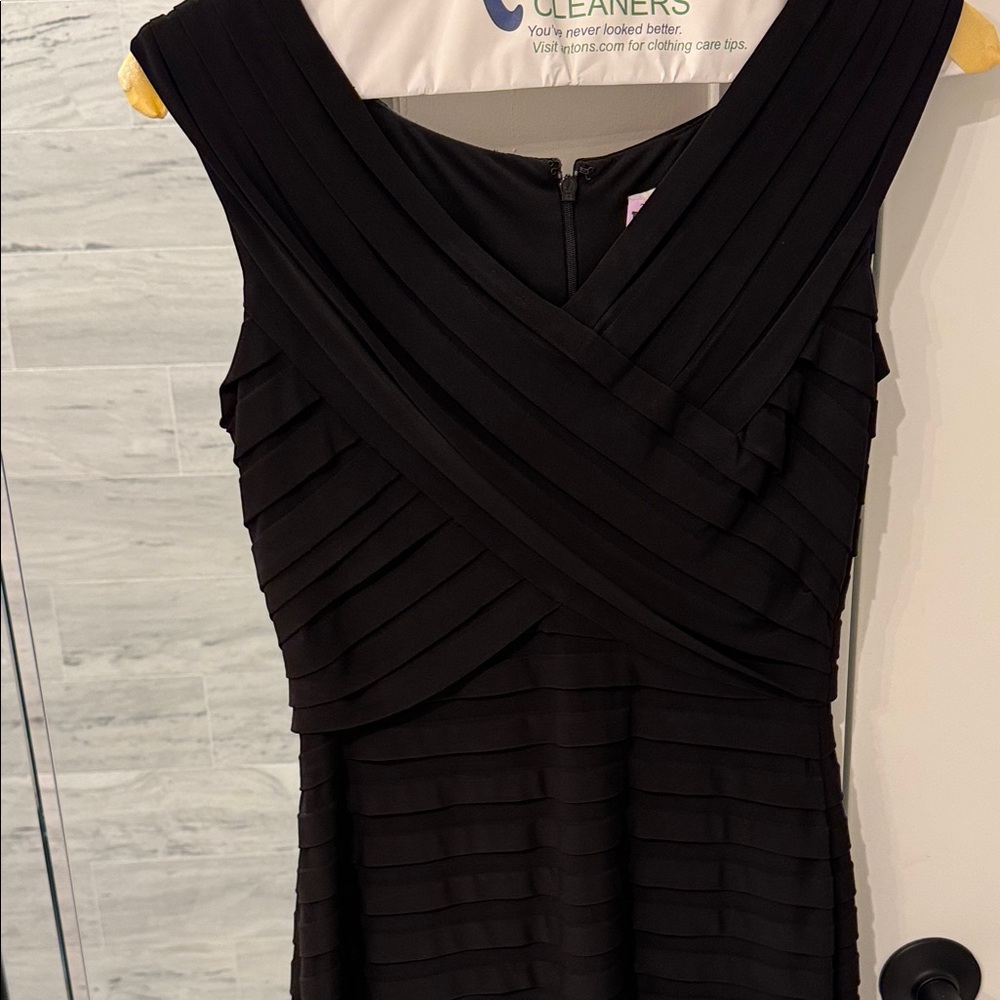 Cache Black Layered Midi Dress